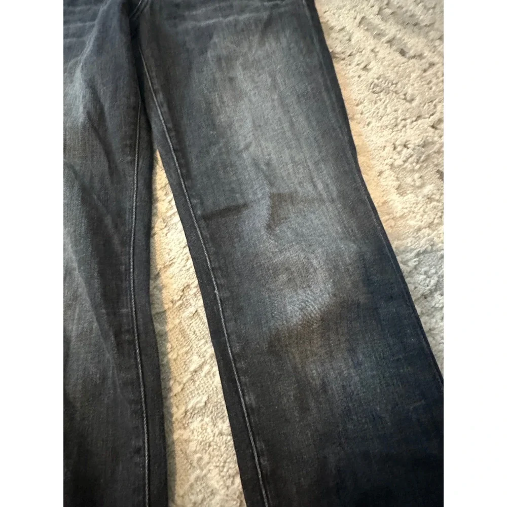 Current Elliott The Stiletto Skinny Jeans Faded Black Raw Hem Cropped 27